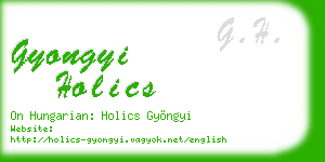 gyongyi holics business card