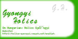 gyongyi holics business card